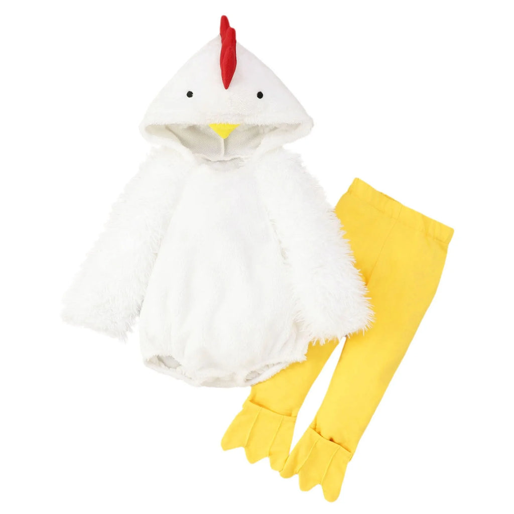 Baby Boys Girls Chicken Clothing Sets Snap Up Plush Romper Newborn Chick Outfits Infant Cotton Clothing Sets For Children
