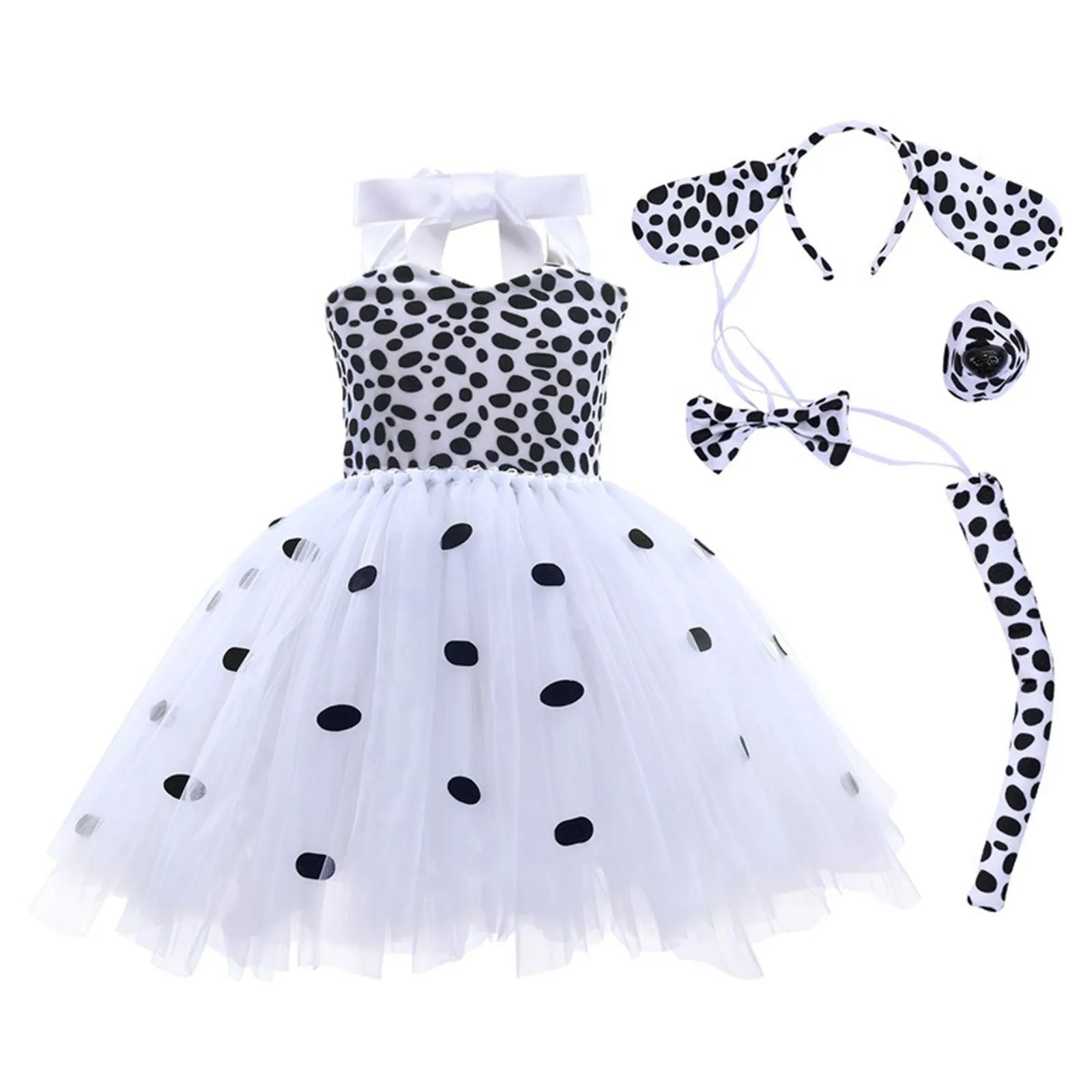 Children's Dress Set Halloween Costume Performance Costume Animal Cosplay Party Mesh Cat T Utu Skirt New Born Set for Girls